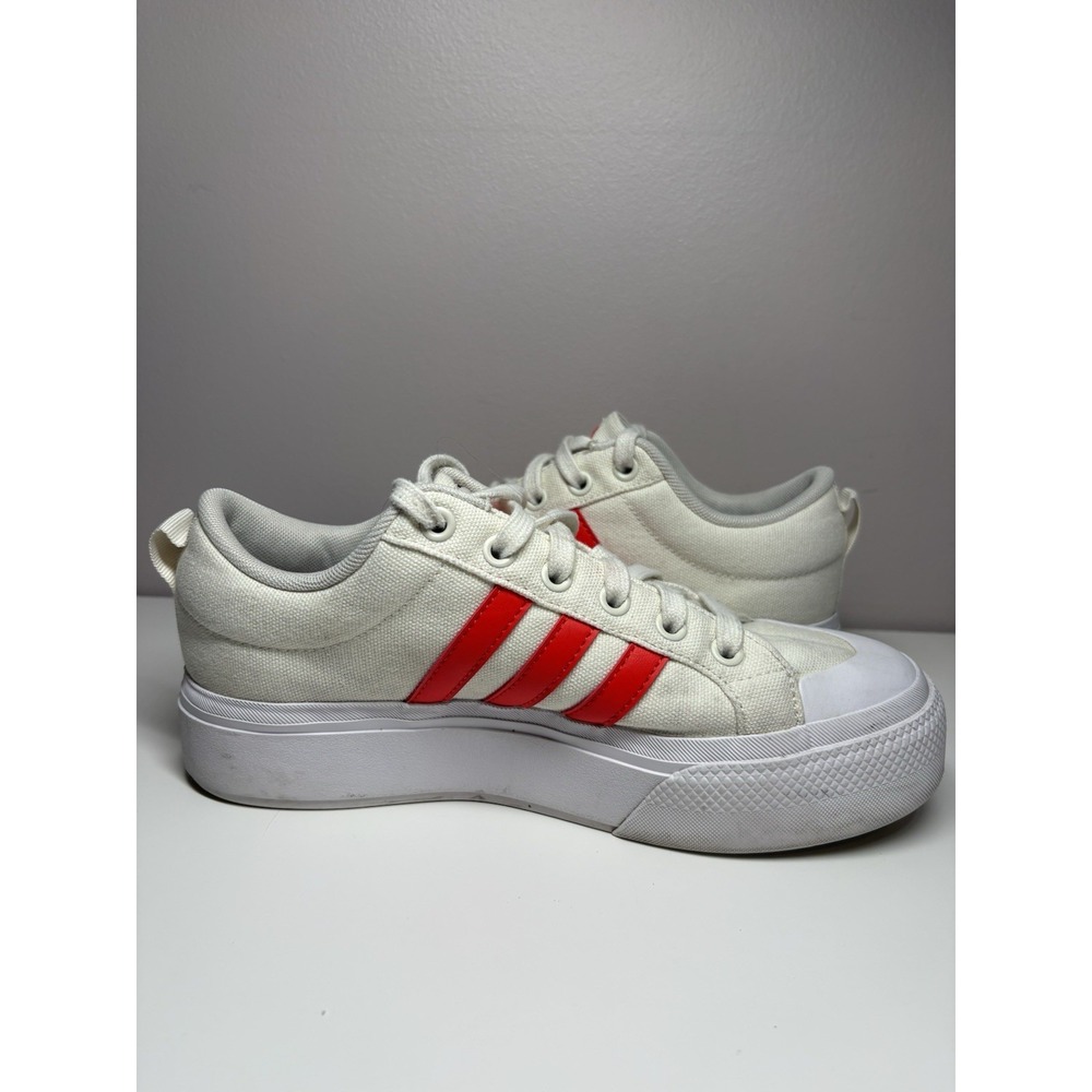 Adidas Bravada 2.0 Platform Women's Casual Shoes Sneakers White Red - Size 7 - Picture 4 of 10